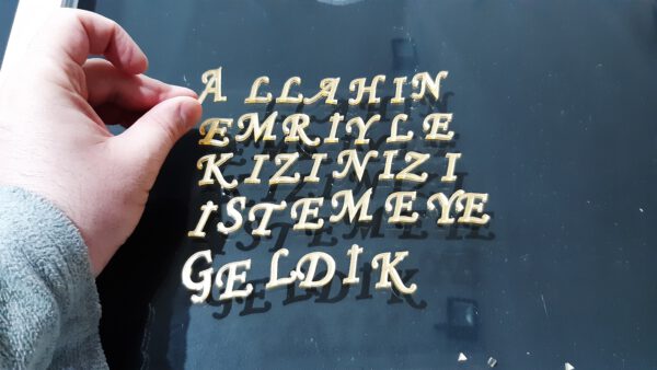 Allahin Emri Set Buchstaben Goldplexi – Bild 2