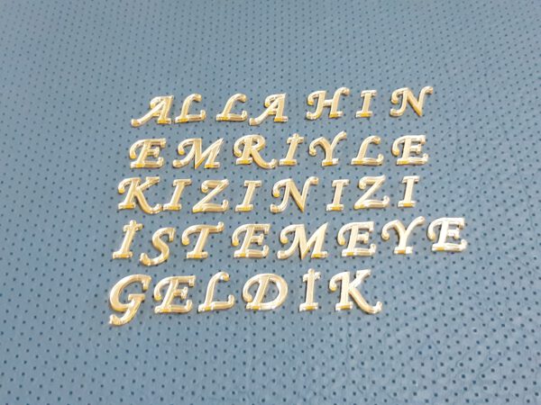 Allahin Emri Set Buchstaben Goldplexi – Bild 4