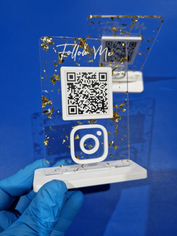 QR Socialmediaständer-3 Gold Flocken – Bild 4