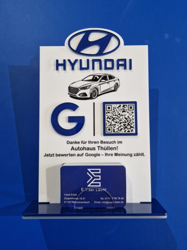 QR Socialmediaständer-16 mit Logo und Visitenkartenhalter