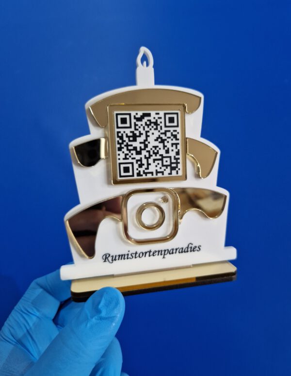 QR Socialmediaständer-19 Torte mit Wunschtext – Bild 2