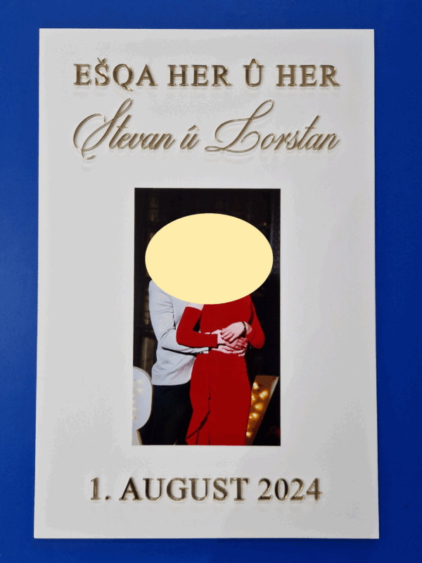 Empfangsschild mit Foto des Brautpaares – Bild 2
