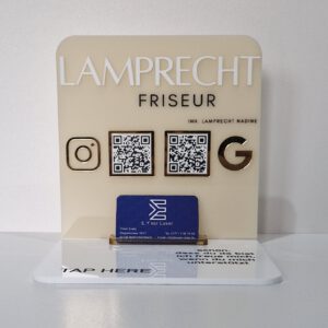 QR Socialmediaständer-17 für Visitenkarte und EC Kartenlesegerät